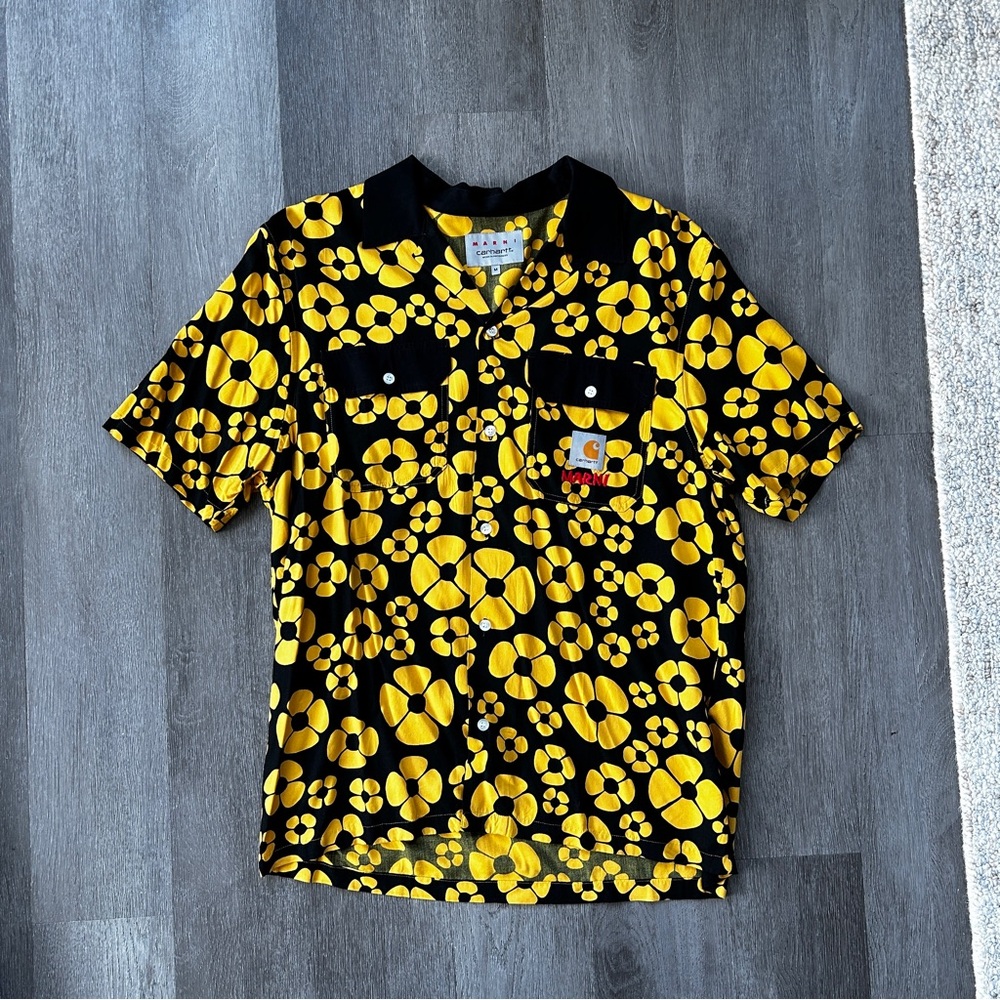 ❌SOLD ❌Marni x Carhartt SS23 - Master Shirt Sunflower-  Button Up Sz M - 100%